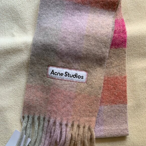 Acne Studios Checked Mohair-Blend Scarf - Picture 7 of 7